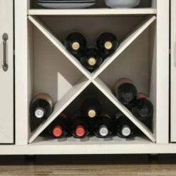 HomCom Wooden Farmhouse Sideboard Storage Buffet Cabinet - White -Gourmet Interiors 59dc8224 576b 4547 a70f 25f191696df5