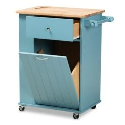 Copper Grove Hudaydah Modern Blue Kitchen Cart -Gourmet Interiors 5b2664c1 e202 4800 8085 2e929a0c8f81