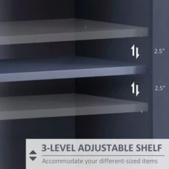 HOMCOM Modern Kitchen Sideboard, Buffet Cabinet With Storage, 4 Glass Doors, Adjustable Shelves For Living Room, Bedroom - N/A - Grey -Gourmet Interiors 5b30e5d6 39ee 4de5 9e53 908c7c08c595