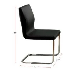 Set Of 2 Dining Chairs In Black And Chrome Finish - Counter Height -Gourmet Interiors 5b745f74 fc62 4f59 bf48 e293ec585502