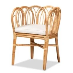 Baxton Studio Melody Modern Natural Finished Rattan Dining Chair - Neutral