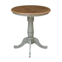 30" Round Top Pedestal Table - Hickory/Stone - Dining Height - Distressed Hickory/Stone -Gourmet Interiors 5bd57d35 be8a 4148 99b4 c3560c95865c