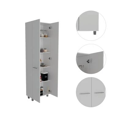 FM Furniture Pensacola, Double Door Pantry Cabinet, Five Interior Shelve - N/A - Black Wenge 18 FM Furniture Pensacola, Double Door Pantry Cabinet, Five Interior Shelve - N/A - Black Wenge - Image 16