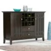 WYNDENHALL Freemont SOLID WOOD 54 Inch Wide Transitional Sideboard Buffet And Wine Rack - 54 W X 17 D X 36 H - Tobacco Brown -Gourmet Interiors 5c4aa28d 5973 49b5 9503 540666fc1857