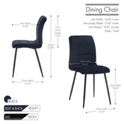 Porthos Home Pacie Velvet Dining Room Chairs (Set Of 2) - Green -Gourmet Interiors 5c4e2e62 ee2b 4209 8639 c97744f9c9d4