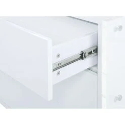 Somette Barry Contemporary Wooden & Solid Acrylic Buffet With 6 Drawers - 60.50" X 15.75" X 31.50" - White -Gourmet Interiors 5cb42cf9 9350 4871 aa1c 4ee700914efb