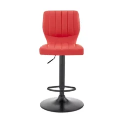 Bardot Adjustable Height Red Faux Leather Swivel Bar Stool -Gourmet Interiors 5d24d27d 84e9 4824 bbc9 b4c85b6e5994