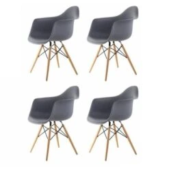 Porch & Den Old Weir Mid-Century Wood Eiffel Base/ Bucket Dining Chair (Set Of 4) - Green -Gourmet Interiors 5d73177d c5c2 41cb 89fb 68b793a6f3e5