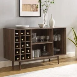 Liam Wine Storage Sideboard - 18'x47.75"x30.25" - Black -Gourmet Interiors 5dd1c0fe 987b 4fec 8f99 3972ad4f4ba0