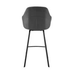 Brigden Gray Faux Leather And Black Metal Swivel 30" Bar Stool -Gourmet Interiors 5e1afa42 45d4 4789 9423 090dfbd014d8
