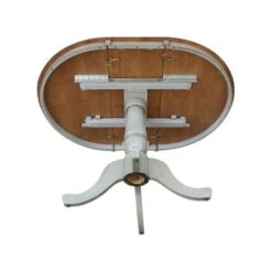 36" Round Top Pedestal Table With 12" Leaf - Distressed Hickory/Stone - Bar Height -Gourmet Interiors 5e4a5fe4 709a 42d7 b613 0bb2f6c8d219