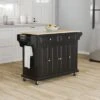 Full Size Black Finish Natural Wood Top Kitchen Cart/ Island - N/A - Kitchen Cart - Wood - Black -Gourmet Interiors 5eb1df6b 3258 487f bfbd 39a25efb4152