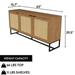 Soderhamn Oak Sideboard Buffet Cabinet With Rattan Doors - Oak -Gourmet Interiors 5ec8c972 257c 4181 acaa 321efd6cf078