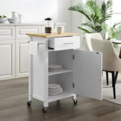 Savannah Wood Top Compact Kitchen Island/Cart - 37"H X 22.25"W X 15.75"D - Kitchen Cart - Wood - White 19 Savannah Wood Top Compact Kitchen Island/Cart - 37"H X 22.25"W X 15.75"D - Kitchen Cart - Wood - White -Gourmet Interiors 5edaead8 8eb6 44f7 821f e113b834ca1a