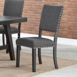 Set Of 2 Upholstered Fabric Dining Chairs - Black -Gourmet Interiors 5ee59350 1362 4465 bd4e 220fe8311ba5