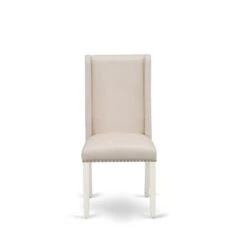 Dining Room Table Set - Rectangular Dining Table & Kitchen Chairs - Linen White Finish (No. Of Chairs & Bench Options) - V076FL201-7 -Gourmet Interiors 5f459ccc d683 465b 960d 08e2974d1b13