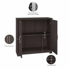 Cabot Small Entryway Cabinet With Doors By Bush Furniture - Heather Gray -Gourmet Interiors 5faee76b 77b7 4745 a3cb bdb7c1671b49