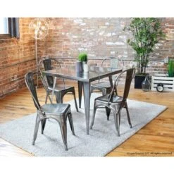 Austin Industrial Dining Table 32" X 32" - Austin Industrial Dining Table Silver -Gourmet Interiors 5fb2f60b 6454 4feb 9143 1a05c342a37c