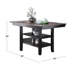 Rubberwood Dining Table With Shelf In Dark Coffee - Standard Height -Gourmet Interiors 5fdaf4a4 bd08 4b1a 8fe5 0f4b19b8430c
