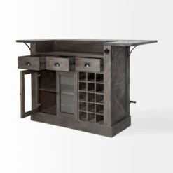 Cheers Dark Brown Solid Wood W/Wine Bottle Storage Kitchen Island - 67.8L X 29.0W X 42.5H - Dark Brown -Gourmet Interiors 602bad7f e30b 48c6 be33 2147c83a0ebc
