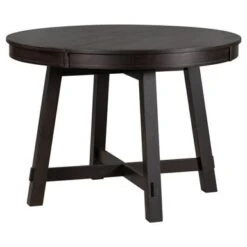 Merax Farmhouse Round Extendable Dining Table - Espresso