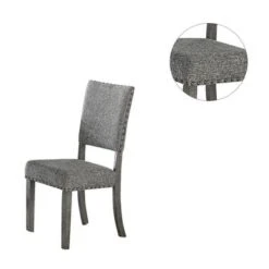 Set Of 2 Upholstered Fabric Dining Chairs - Black -Gourmet Interiors 62671973 6f88 4930 8ed1 bc47d4f5babb