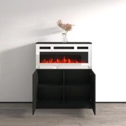 Carla 01 WH-EF Electric Fireplace Sideboard - Black 23 Carla 01 WH-EF Electric Fireplace Sideboard - Black -Gourmet Interiors 62bdfdb0 172b 447a 992c 53ab46939dd5