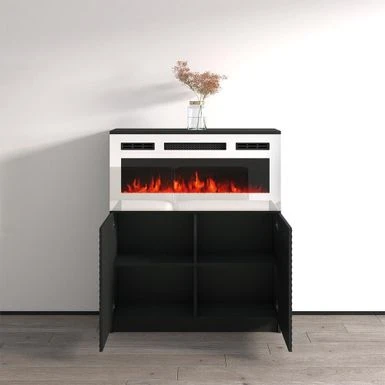 Carla 01 WH-EF Electric Fireplace Sideboard - Black 9 Carla 01 WH-EF Electric Fireplace Sideboard - Black - Image 7