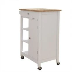 White Kitchen Cart With Towel Rack And Rubber Wood Table Top - Kitchen Cart 11 White Kitchen Cart With Towel Rack And Rubber Wood Table Top - Kitchen Cart -Gourmet Interiors 62e5f058 3e18 4df9 9da5 a0d6f61f6394