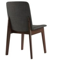 Cortesi Home Bjorn Dining Chair In Charcoal Fabric, Walnut Finish (Set Of 2) -Gourmet Interiors 62fbec40 6587 4eb2 bb0a 8aa94090db8b