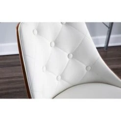 Carson Carrington Arvika Mid-century Modern Walnut Wood Dining Chair - N/A - White -Gourmet Interiors 6309002d 6523 4d32 9bde 2ac3875a03d2