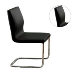 Set Of 2 Dining Chairs In Black And Chrome Finish - Counter Height -Gourmet Interiors 6321cb0b 8429 4506 8ea7 355f57b16935