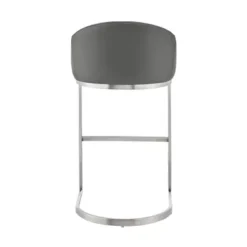 Atherik Counter Stool In Brushed Stainless Steel With Grey Faux Leather -Gourmet Interiors 634206ac 8bd1 41a8 b76b a587c0d85dc1