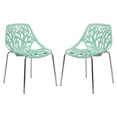 LeisureMod Asbury Modern Open Back Plastic Dining Side Chair Set Of 2 - Taupe 7 LeisureMod Asbury Modern Open Back Plastic Dining Side Chair Set Of 2 - Taupe - Image 5