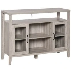 HOMCOM Farmhouse Sideboard Buffet Cabinet, Coffee Bar Cabinet With Storage Shelves, Kitchen Cabinet With 2 Framed Glass Doors - White 26 HOMCOM Farmhouse Sideboard Buffet Cabinet, Coffee Bar Cabinet With Storage Shelves, Kitchen Cabinet With 2 Framed Glass Doors - White -Gourmet Interiors 637db578 0dc9 4a05 a971 bde12c6423c6