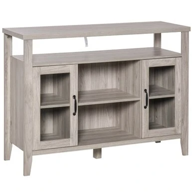 HOMCOM Farmhouse Sideboard Buffet Cabinet, Coffee Bar Cabinet With Storage Shelves, Kitchen Cabinet With 2 Framed Glass Doors - White 12 HOMCOM Farmhouse Sideboard Buffet Cabinet, Coffee Bar Cabinet With Storage Shelves, Kitchen Cabinet With 2 Framed Glass Doors - White - Image 10