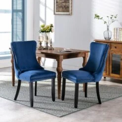 Upholstered Wing-Back Dining Chairs(Set Of 2) - N/A - Blue 30 Upholstered Wing-Back Dining Chairs(Set Of 2) - N/A - Blue -Gourmet Interiors 63b3e150 31ec 47c1 9170 04b1ed02ae50