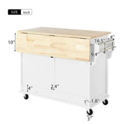 Nestfair Drop-Leaf Countertop Kitchen Cart Kitchen Island With Wheels And Storage Cabinet - Mint Green -Gourmet Interiors 63dc3e88 66de 4ef3 bec5 1516b6b4eb61