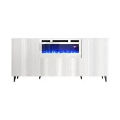 Pafos WH-EF Electric Fireplace 71" Sideboard - Black -Gourmet Interiors 64441559 15fe 4762 bfb7 7688c72552f3