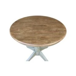 36" Round Top Pedestal Table - Hickory/Stone - Dining Height - Distressed Hickory/Stone -Gourmet Interiors 64b9917e ae78 4fa7 950c 48e8df95845c