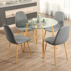 Sicotas 4 Piece Dining Chairs Set For Kitchen Living Room - Grey/Black -Gourmet Interiors 653d4bf2 c878 4781 9b92 e78931c1748f