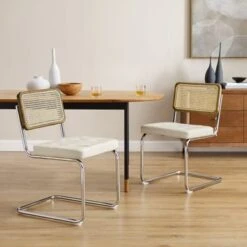 Art Leon Modern Upholstered Dining Chairs (Set Of 2) - Yellow Brown -Gourmet Interiors 657738f7 e6d6 406f 97c5 c493458c12ad