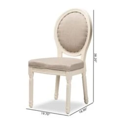 Baxton Studio Louis Traditional & French Inspired Wood Dining Chair Set(2PC) - Grey, White -Gourmet Interiors 659605e0 e8ba 4289 a0d5 a57db9527554