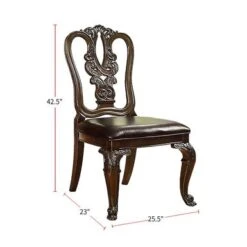 Set Of 2 Leatherette Dining Side Chair In Brown Cherry - Set Of 2 - Cherry Brown -Gourmet Interiors 65a50239 1f5d 49aa 9df8 aed72ea7ac67
