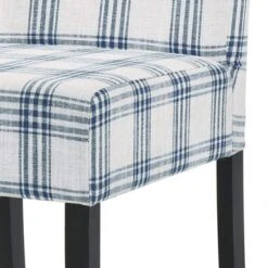 Pollards Upholstered Dining Chairs (Set Of 2) By Christopher Knight Home - Dark Blue + Light Beige + Plaid -Gourmet Interiors 65b3237b 335e 425f 890b 5005d862bcae