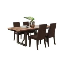 5 Piece Dining Set In Walnut And Espresso - Cocoa Brown, Walnut And Espresso