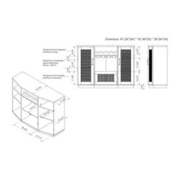 DH BASIC Coastal White 47" 6-shelf Buffet With Wine Storage By Denhour - Coastal White 13 DH BASIC Coastal White 47" 6-shelf Buffet With Wine Storage By Denhour - Coastal White -Gourmet Interiors 6614941e 7798 4712 8c95 c9026f509107