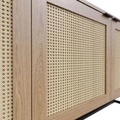 Soderhamn Oak Sideboard Buffet Cabinet With Rattan Doors - Oak -Gourmet Interiors 66263e30 9056 4f18 9c13 ea69d018080a