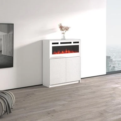 Carla 01 WH-EF Electric Fireplace Sideboard - Black 13 Carla 01 WH-EF Electric Fireplace Sideboard - Black - Image 11