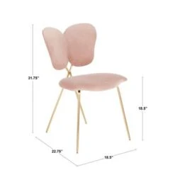 Madeline Chair In Velvet & Gold Metal - Set Of 2 - N/A - Blush Pink -Gourmet Interiors 66c485cd 36fc 4db9 bbad d096820f6bcd